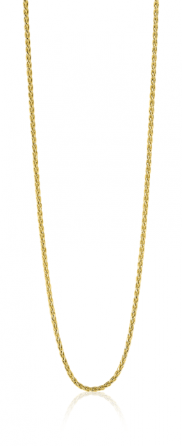 42cm ZINZI Gold Plated Sterling Silver Wheat Chain Necklace ZILC-P42G
