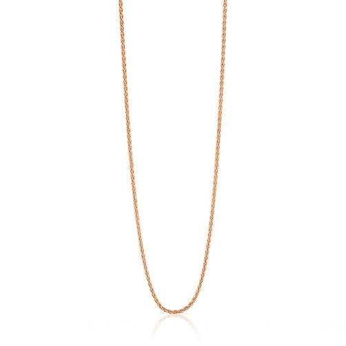 42cm ZINZI Rose Gold Plated Sterling Silver Wheat Chain Necklace ZILC-P42R