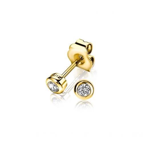 Zinzi Sterling Silver Ear Studs 14K Yellow Gold Plated