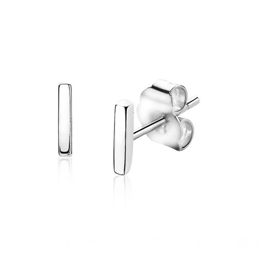 8mm ZINZI Sterling Silver Stud Earrings Bar ZIO1689