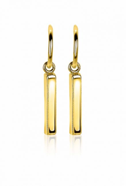 ZINZI Sterling Silver EarRings in 14K Yellow Gold Plated Bar