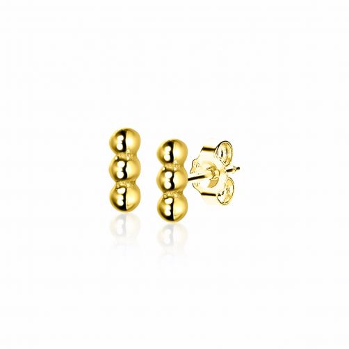 6mm ZINZI Gold Plated Sterling Silver Stud Earrings Beads ZIO2230G