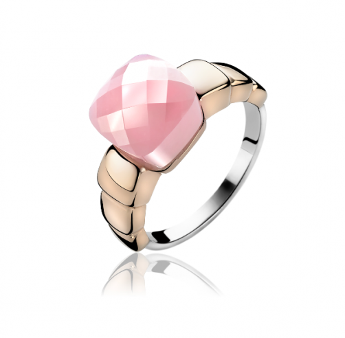 ZINZI zilveren ring rosé verguld roze ZIR1111R