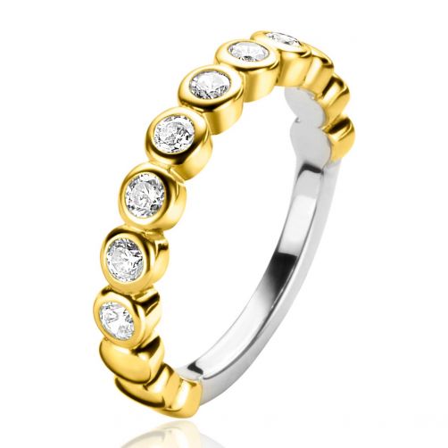 ZINZI Gold Plated Sterling Silver Stackable Ring White ZIR1311Y