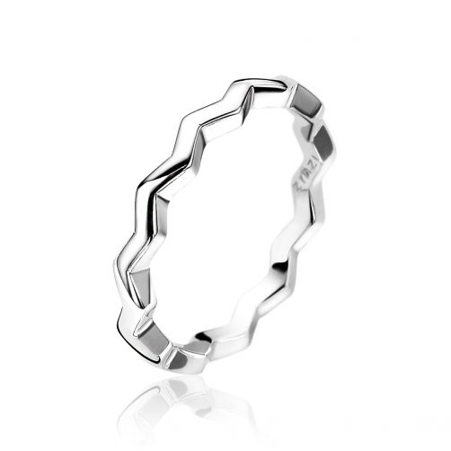 ZINZI Sterling Silver Stackable Ring ZigZag ZIR1581