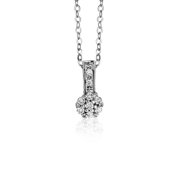 temperatuur Aanbeveling Ijsbeer ZINZI Gold 14 karaat luxe witgouden hanger met 0,082crt diamant ZGH106
