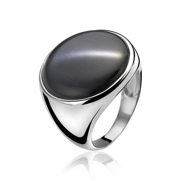 Zelfgenoegzaamheid Eervol Relativiteitstheorie ZINZI zilveren ring zwart ZIR843Z