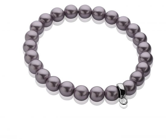 ZINZI Stretch Bracelet One-size Purple Pearls for Charms CH-A20P