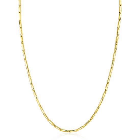 ZINZI 14K Gold Necklace Rectangular Bars Square Tube 2mm width 43cm ZGC452
