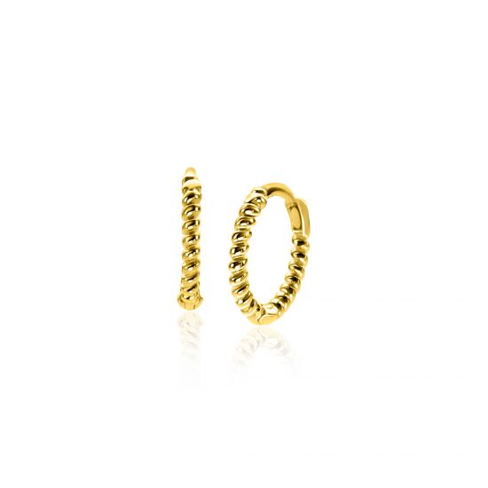 10mm ZINZI 14K Gold Hoop Earrings Twist 1,3mm width ZGO468