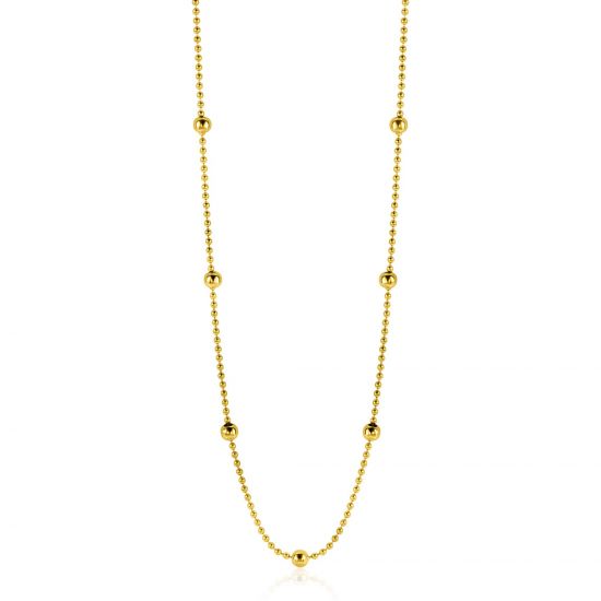 ZINZI 14K Gold Bead Necklace 3mm width 43cm ZGC311