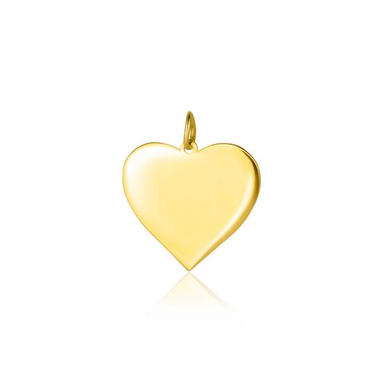14mm ZINZI 14K Gold Pendant Shiny Heart ZGH363-14 (excl. necklace)