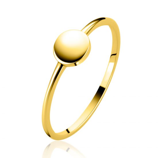 ZINZI Gold ring met rond plaatje 5.2mm mt.54