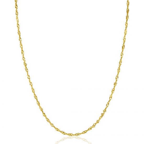 ZINZI Gold 14 carat solid gold Singapore necklace, 1.8mm wide, 41-43cm ZGC501
