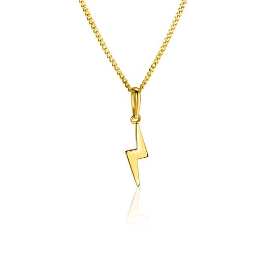 18mm ZINZI 14K Gold Pendant Shiny Lightning Bolt ZGH402 (excl. necklace)