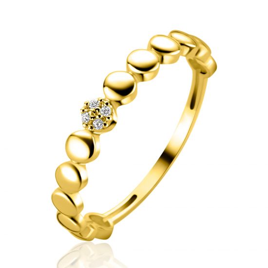 ZINZI GOLD ring rondjes midden met zirconia's mt58