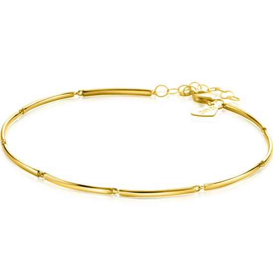 ZINZI 14K Gold Bracelet Rectangular Bars Square Tube 1,6mm width 16,5-19cm ZGA461