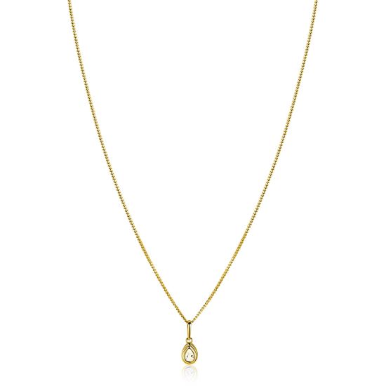 ZINZI GOLD hanger peervorm met zirconia