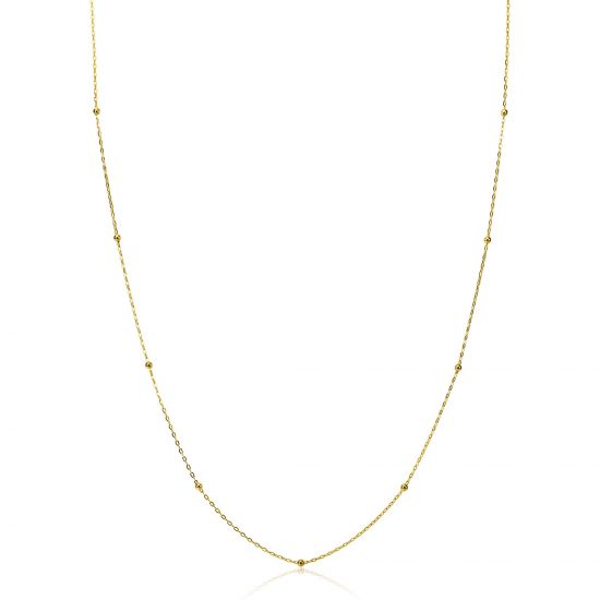 ZINZI Gold 14 carat gold link necklace with beads, 1.5mm wide, length 42-45cm ZGC502

