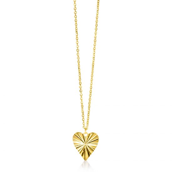 ZINZI 14K Gold Necklace Heart Pendant 15mm 45cm ZGC340