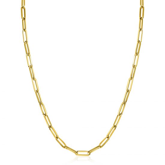 ZINZI 14K Gold Closed Forever Chain Necklace 4,5mm width 43cm ZGC453