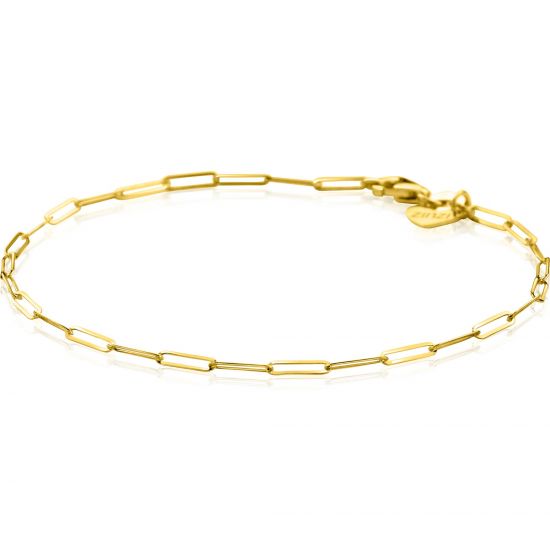 ZINZI 14K Gold Bracelet with Paperclip Chains 1,9mm width ZGA298