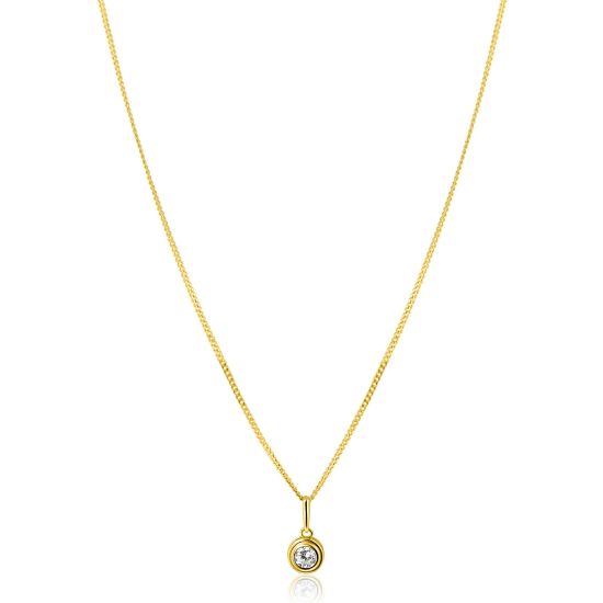 ZINZI GOLD hanger zirc. rond in bewerkt rond kastje