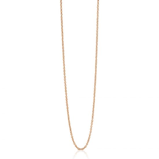 45cm ZINZI Sterling Silver Anchor Necklace Rose Gold Plated ZILC-A45R