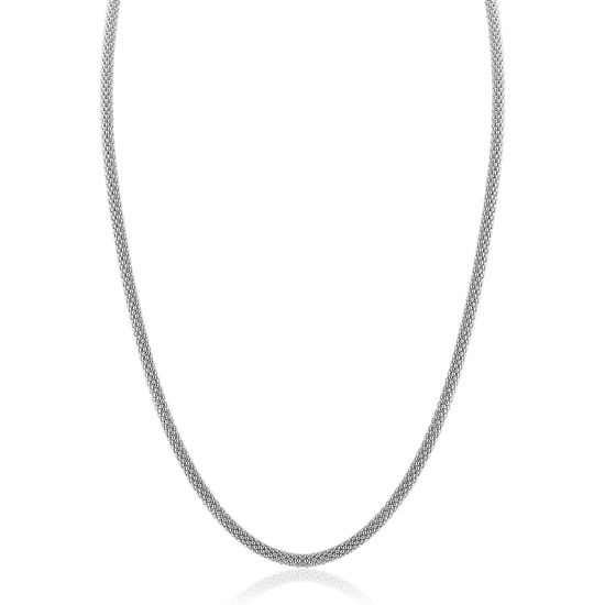 ZINZI zlv. collier fijne popcorn 3mm 42cm