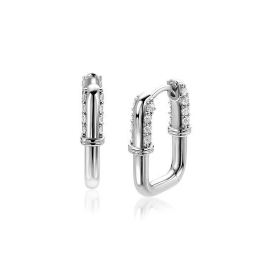 ZINZI zlv. klapcroelen ovaal half bezet zirc. 17x3.7