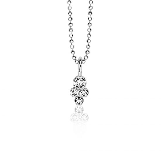 ZINZI Sterling Silver Pendant Round White ZIH1829