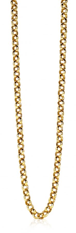 ZINZI Gold Plated Sterling Silver Rolo Chain Necklace width 5mm 45cm ZIC1009G