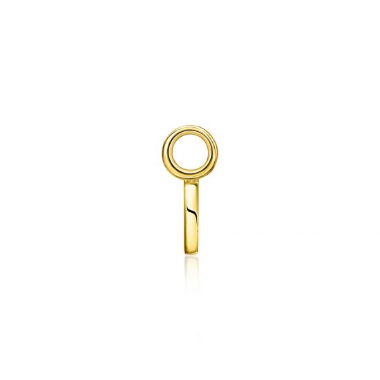 ZINZI Gold Plated Letter Earrings Pendant I price per piece ZICH2145I (excl. hoop earrings)