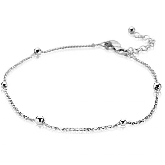 ZINZI Sterling Silver Anklet Beads 23+4cm ZIE987