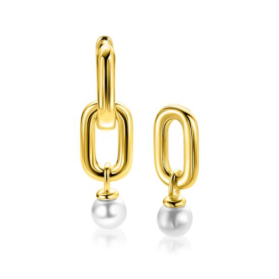 ZINZI zlv.oorbedels gg.verg.ovaal open en parel 6mm