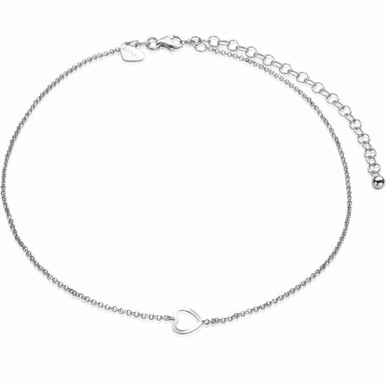 ZINZI Sterling Silver Choker 32+10cm Heart ZICHOK1459