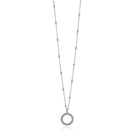 ZINZI zlv. collier met hanger rond open bewerkt