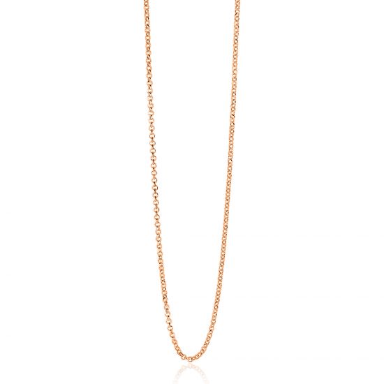 45cm ZINZI Rose Gold Plated Sterling Silver Rolo Chain Necklace ZILC-J45R