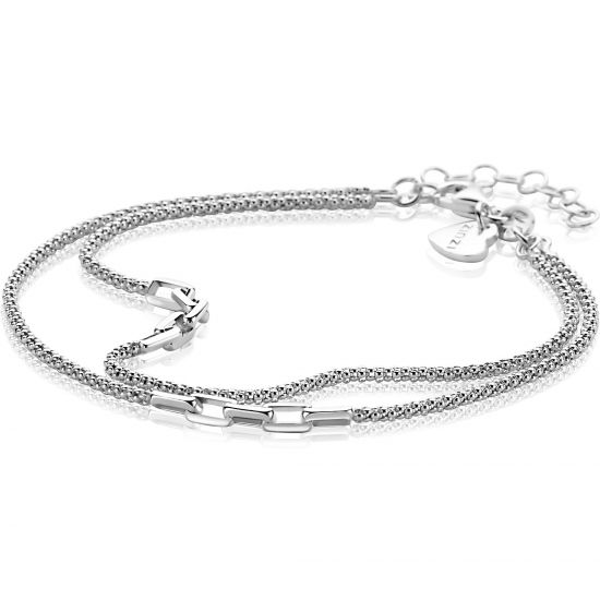 ZINZI zlv. armband 2 strengen popcorn en schakels