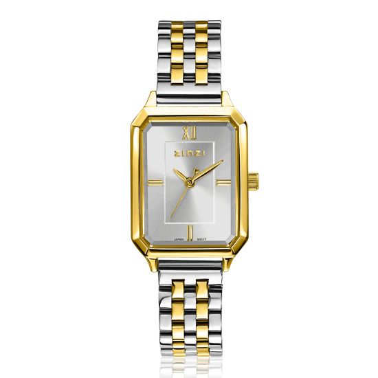 ZINZI Allure Watch 30mm Silver Colored Dial Gold Colored Case and Stainless Steel Bicolor Band ZIW2533