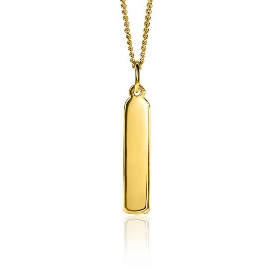 32mm ZINZI Gold Plated Sterling Silver Pendant Flat Bar ZIH2213G (excl. necklace)