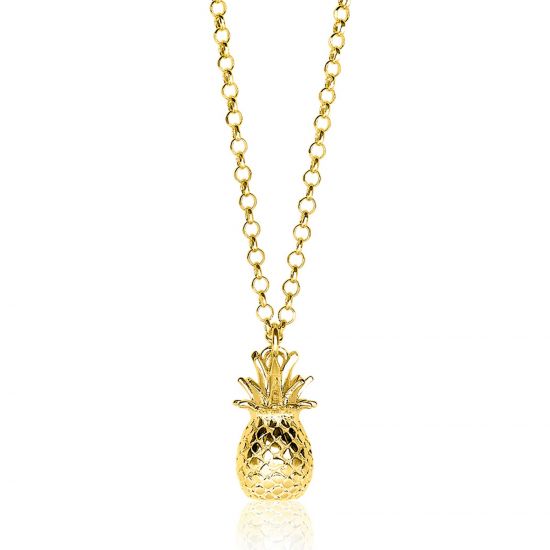 ZINZI Sterling Silver Necklace Yellow Gold Plated Pineapple ZIC1699G