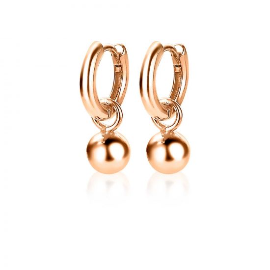 6mm ZINZI Rose Plated Sterling Silver Earrings Pendants Beads ZICH1930R (excl. hoop earrings)