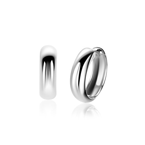 ZINZI zlv. klapcreolen half rond 17.0x5.0mm