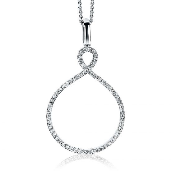 ZINZI Sterling Silver Infinity Pendant White ZIH1893