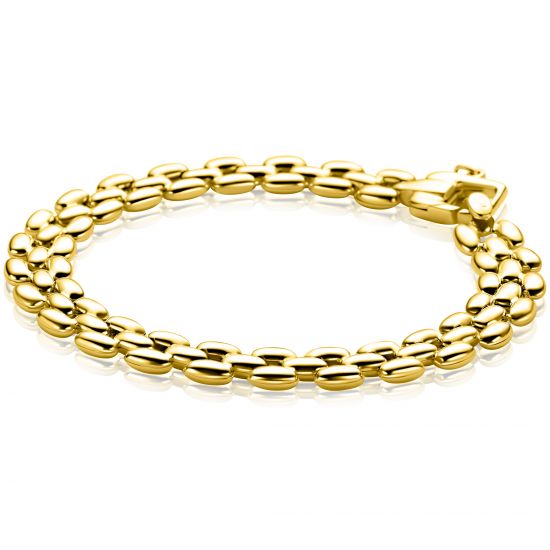 ZINZI zlv. armband gg.verg. rolex-style breed 8mm