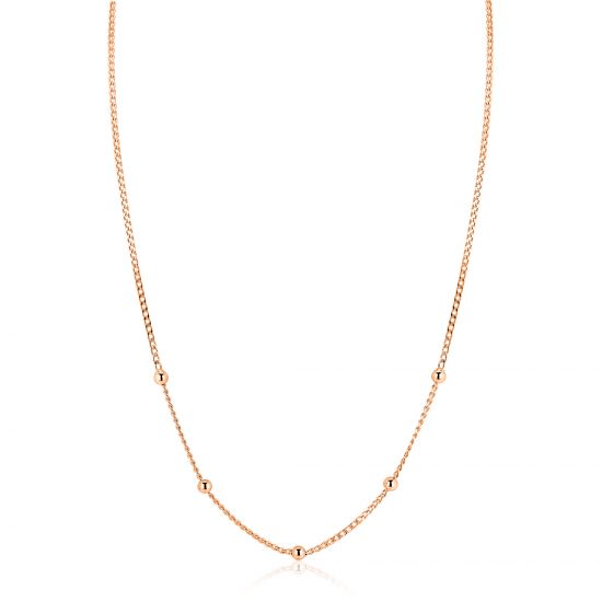 ZINZI zlv. collier rosé verg.gourmet / bolletjes 42+3cm