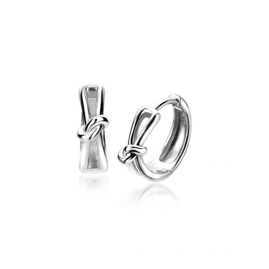 16mm ZINZI Sterling Silver Hoop Earrings Knot ZIO1571