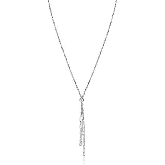 ZINZI zlv. Y-collier popcorn en schakels 43-46cm