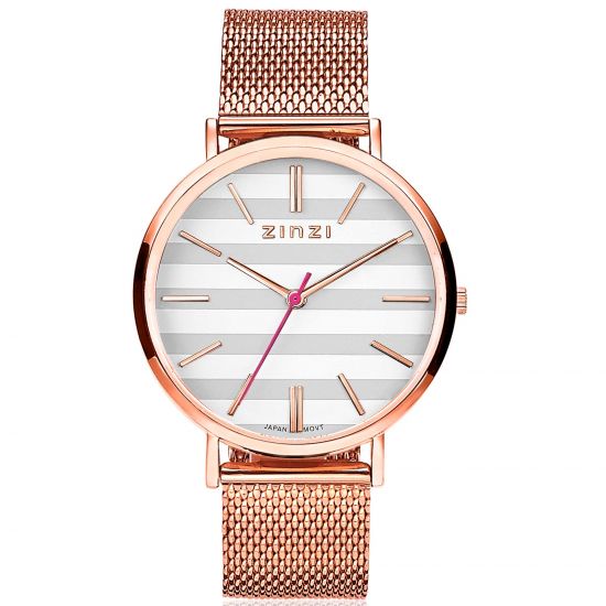 ZINZI Retro Watch with Grey-White Striped Dial ZIW420M